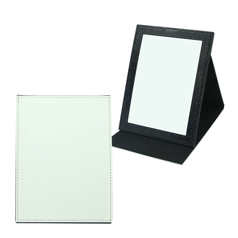 Miroir de maquillage en similicuir à sublimation