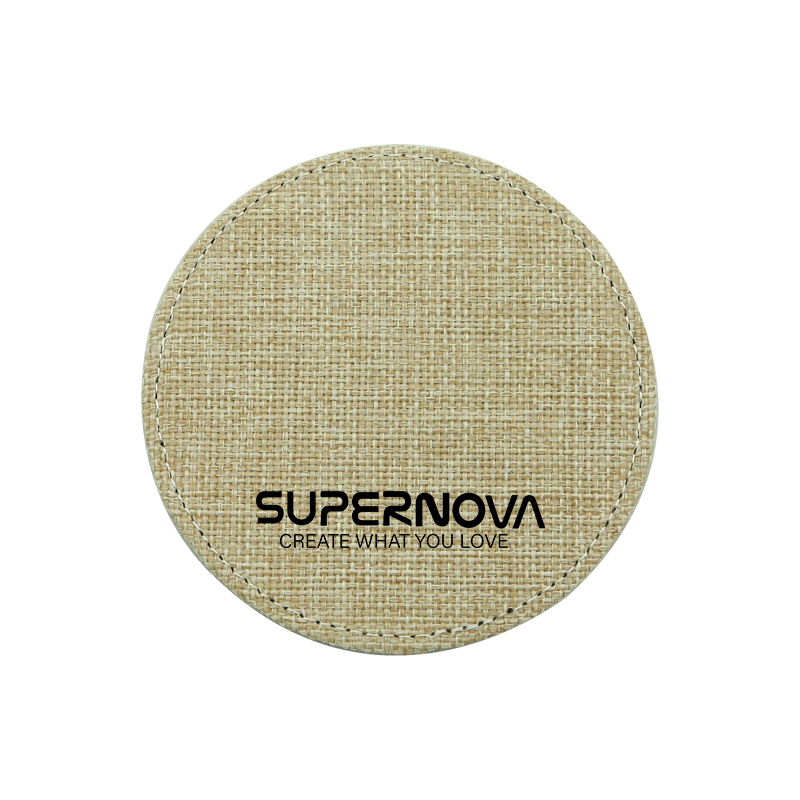 Dessous de verre rond en jute pour sublimation Dessous de verre rond en jute pour sublimation