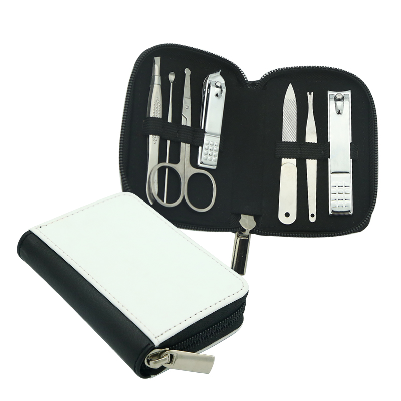 Ensemble de manucure en cuir Pu par sublimation Ensemble de manucure en cuir Pu par sublimation