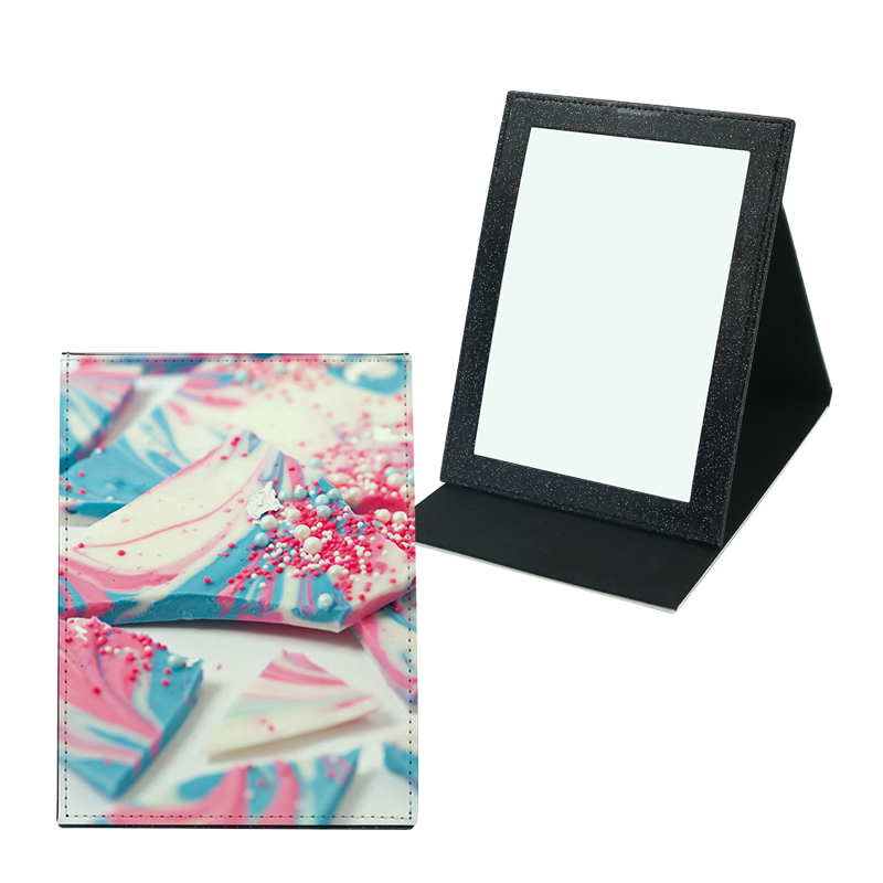 Miroir de maquillage en similicuir à sublimation
