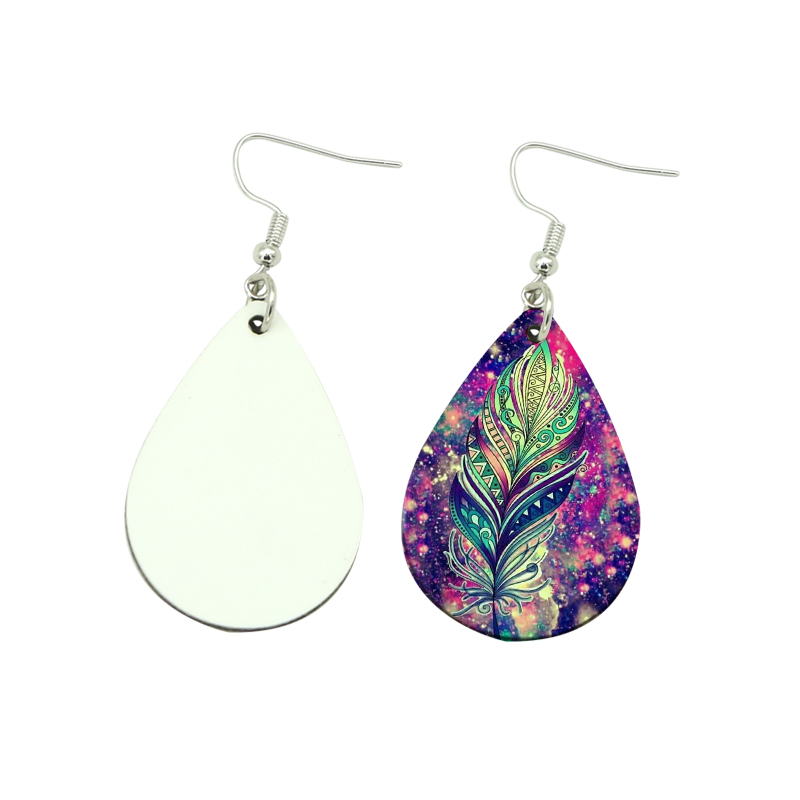 Boucle d'oreille en cuir PU à sublimation en forme de goutte (paire) Boucle d'oreille en cuir PU à sublimation en forme de goutte (paire)