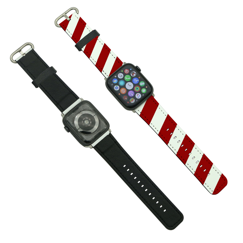 Bracelets Apple Watch en cuir PU à sublimation pour séries 1/2/3-42 mm