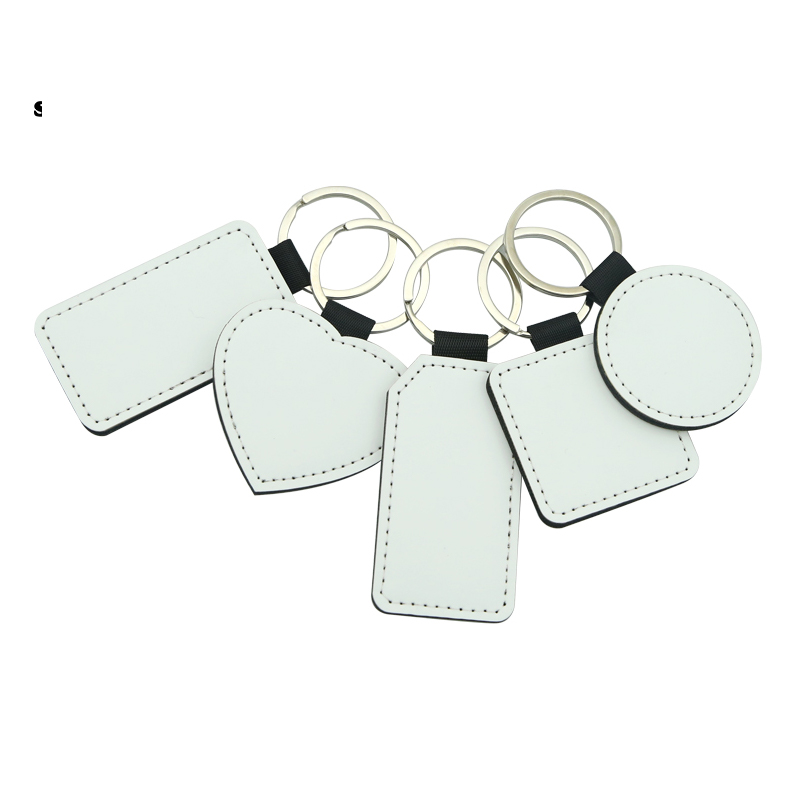 Porte-clés rectangulaire en cuir PU par sublimation - Impression simple face