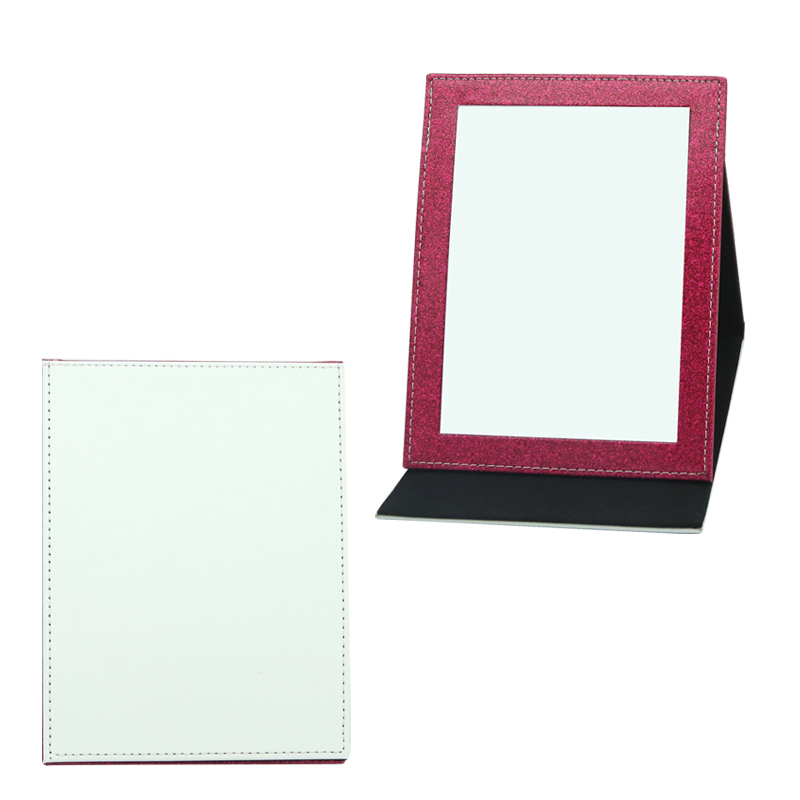 Miroir de maquillage en similicuir à sublimation