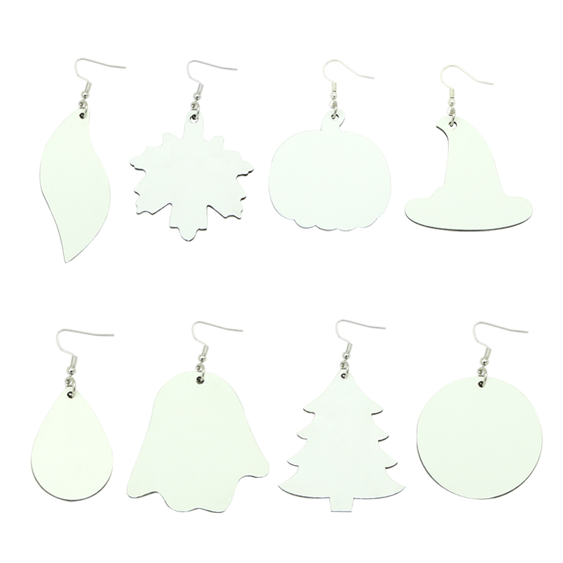 Boucle d'oreille en cuir PU à sublimation en forme de goutte (paire)