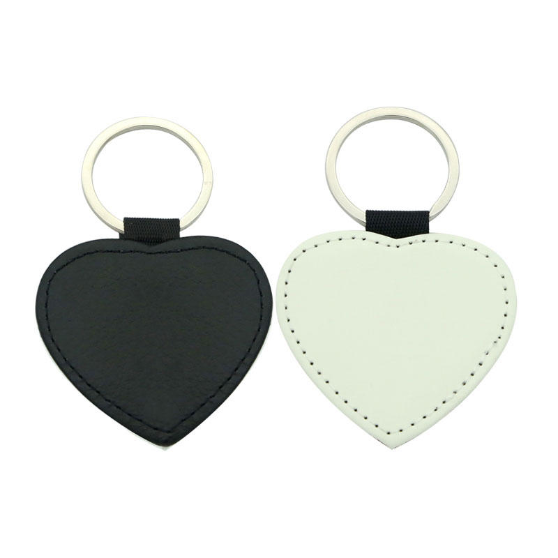 Sublimation PU Leather Heart Keyring - Single Sided Printing