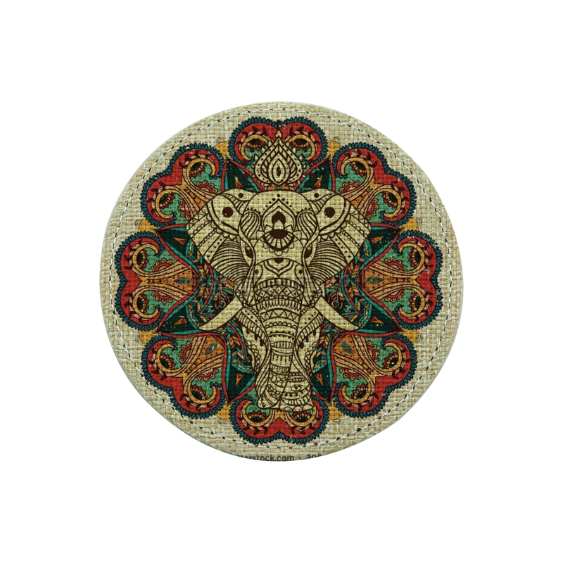 Dessous de verre rond en jute pour sublimation