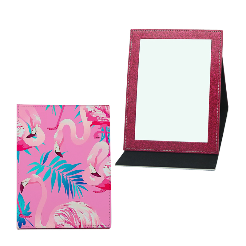 Miroir de maquillage en similicuir à sublimation