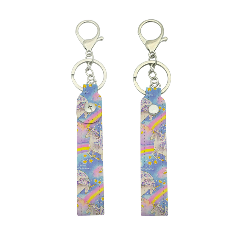 Porte-clés de lanière en similicuir par sublimation