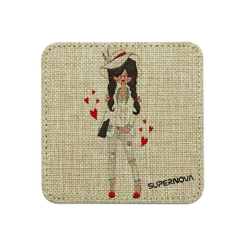 Sous-verre carré en jute pour sublimation