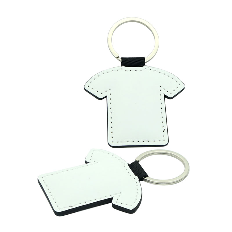 Porte-clés en forme de T-shirt en cuir PU par sublimation - Impression double face