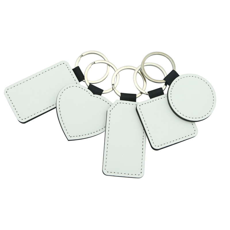 Porte-clés rond en cuir Pu par sublimation - Impression double face Porte-clés rond en cuir Pu par sublimation - Impression double face