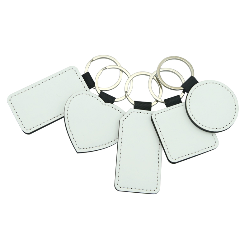 Porte-clés carré en cuir PU par sublimation - Impression double face