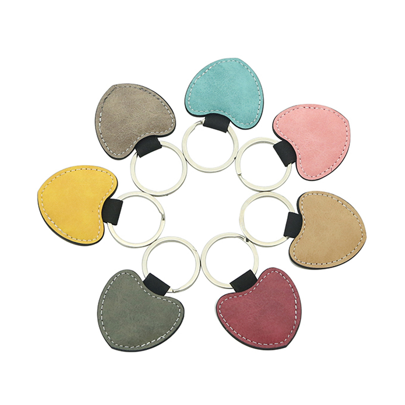 Porte-clés coeur en cuir PU par sublimation - Impression double face