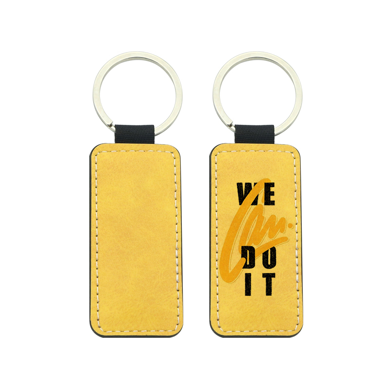 Porte-clés rectangulaire en cuir PU par sublimation - Impression simple face