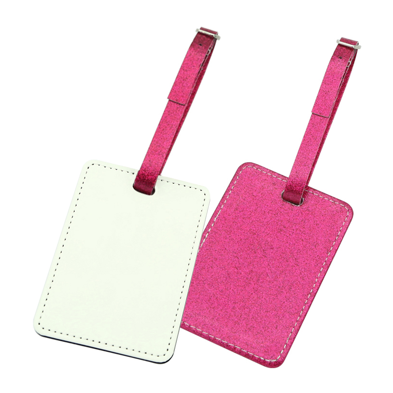 Étiquette de bagage en cuir pailleté par sublimation - Imprimable sur un seul côté