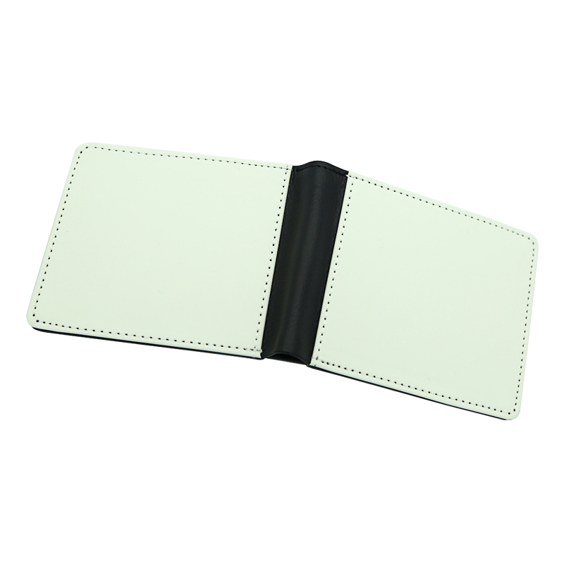 Portefeuille à deux volets en similicuir par sublimation pour hommes avec impression recto-verso Portefeuille à deux volets en similicuir par sublimation pour hommes avec impression recto-verso