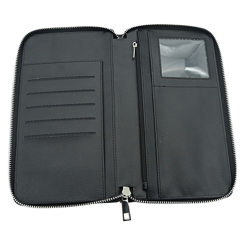 Porte-passeport en similicuir par sublimation avec fermeture éclair et intérieur en cuir PU