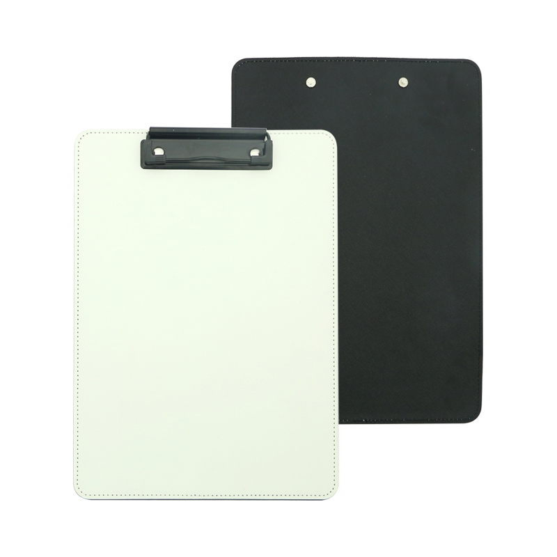 Presse-papiers en cuir PU par sublimation avec clip en métal - A5