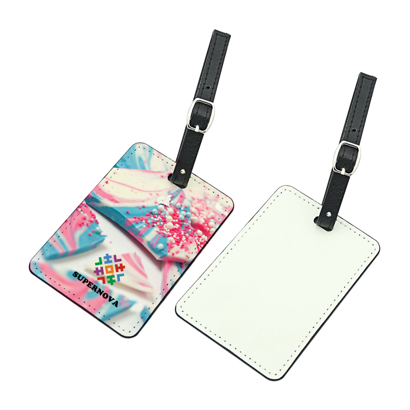 Étiquette de bagage en cuir PU par sublimation - Imprimable double face