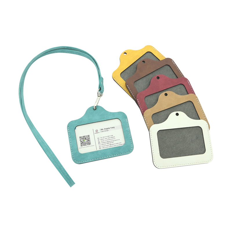 Porte-badge d'identification en similicuir par sublimation - Horizontal