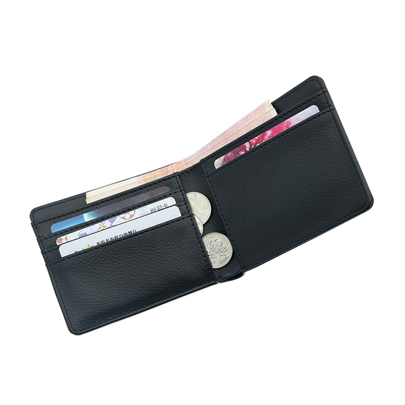 Portefeuille à deux volets en similicuir par sublimation pour hommes avec impression recto-verso Portefeuille à deux volets en similicuir par sublimation pour hommes avec impression recto-verso