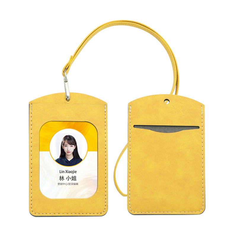 Porte-badge d'identification en similicuir par sublimation - Double couche de carte droite