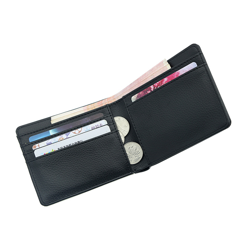 Portefeuille à deux volets en similicuir par sublimation pour hommes