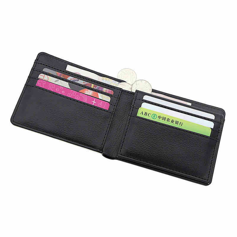 Portefeuille à deux volets en similicuir par sublimation pour hommes avec porte-cartes Portefeuille à deux volets en similicuir par sublimation pour hommes avec porte-cartes