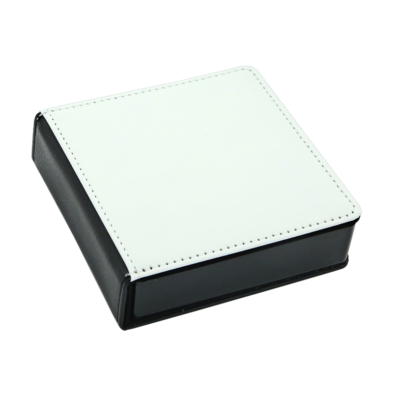 Boîte de notes autocollantes en similicuir pour sublimation - Carrée