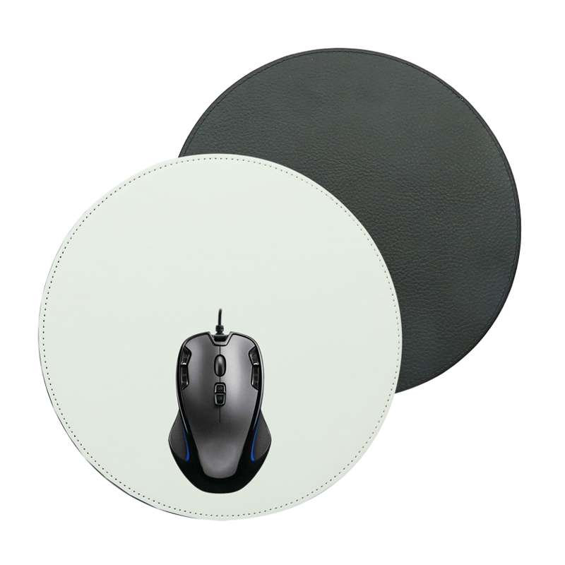 Tapis de souris en cuir PU par sublimation - Rond