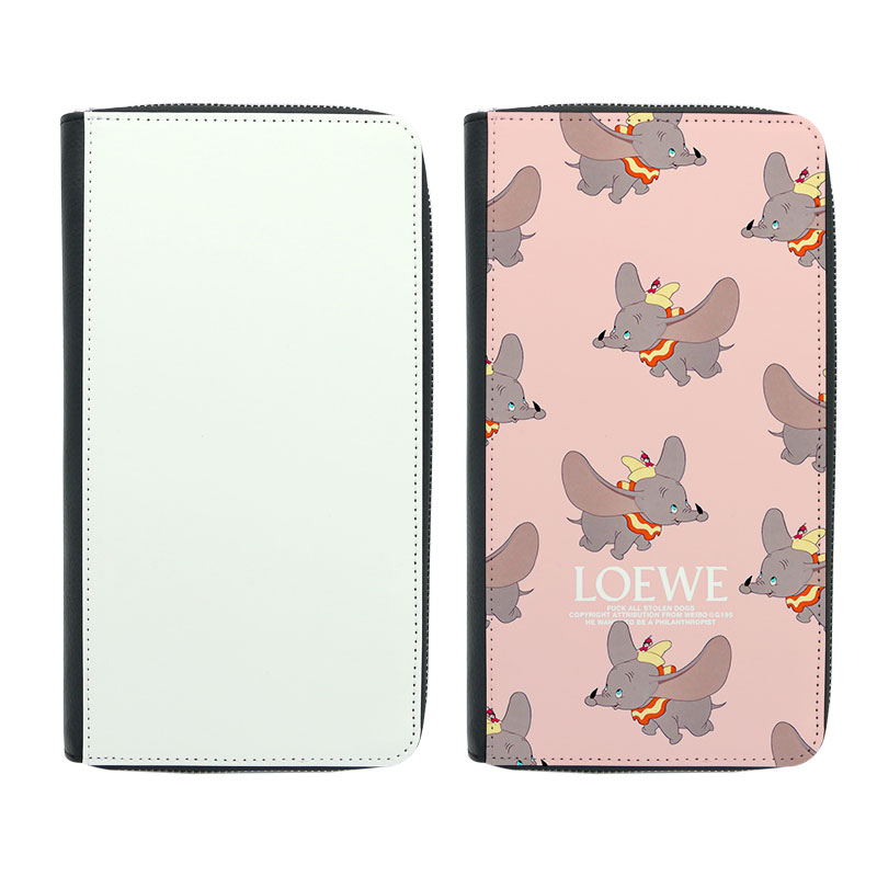 Porte-passeport en similicuir par sublimation avec fermeture éclair et intérieur en cuir PU