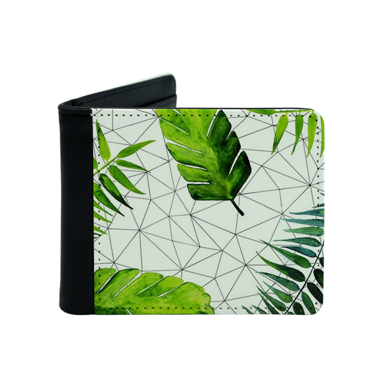 Portefeuille à deux volets en similicuir par sublimation pour hommes avec impression recto-verso Portefeuille à deux volets en similicuir par sublimation pour hommes avec impression recto-verso