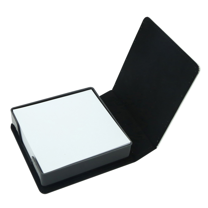 Boîte de notes autocollantes en similicuir pour sublimation - Carrée