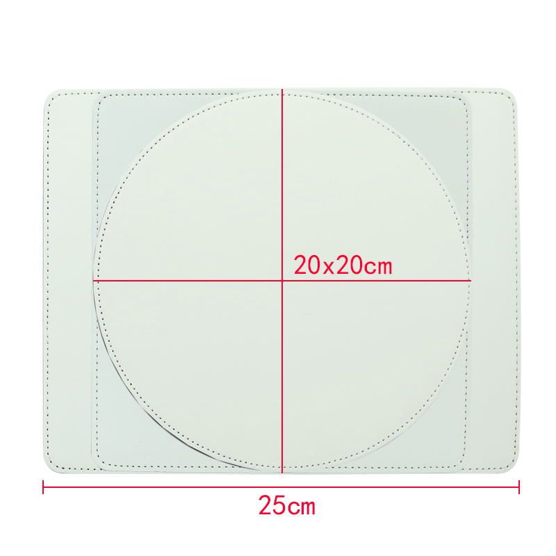 Tapis de souris en cuir PU par sublimation - Rond