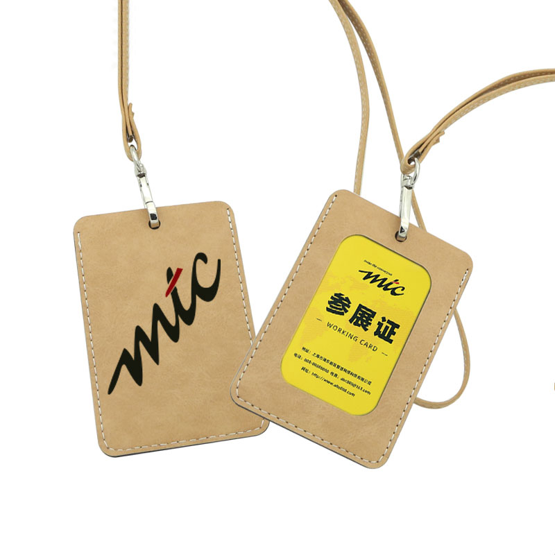 Porte-badge d'identification en similicuir par sublimation - Droit