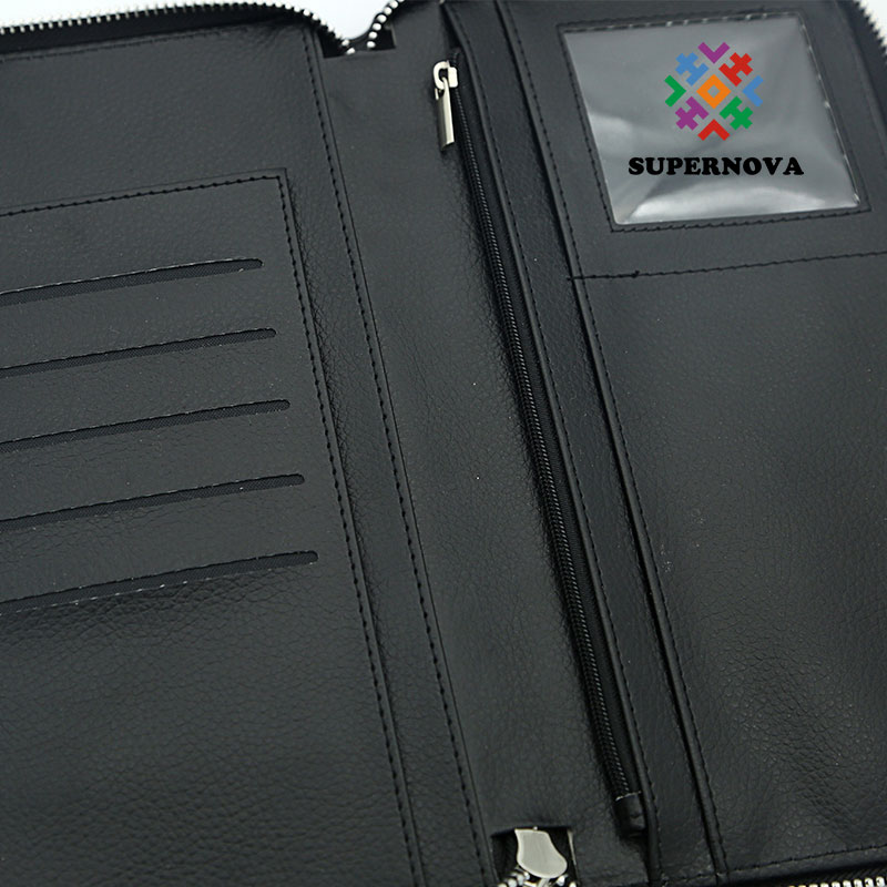 Porte-passeport en similicuir par sublimation avec fermeture éclair et intérieur en cuir PU