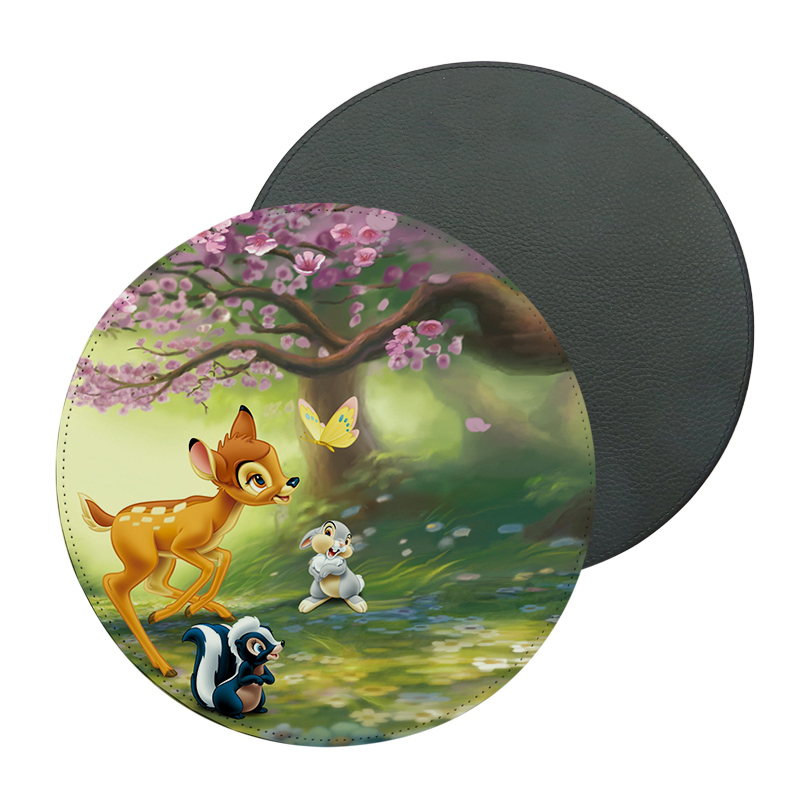Tapis de souris en cuir PU par sublimation - Rond