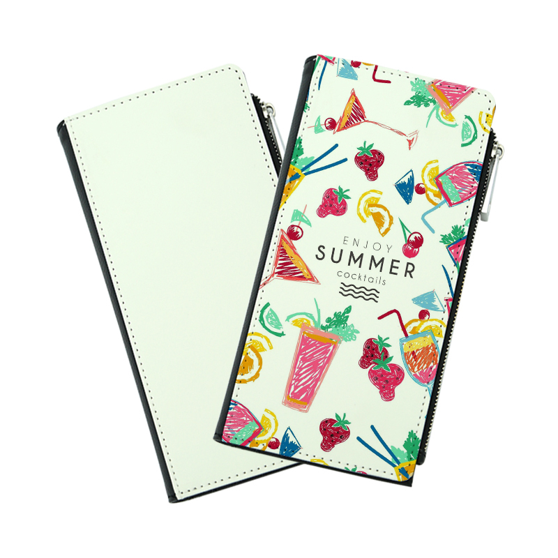 Portefeuille à deux volets en similicuir par sublimation - Long