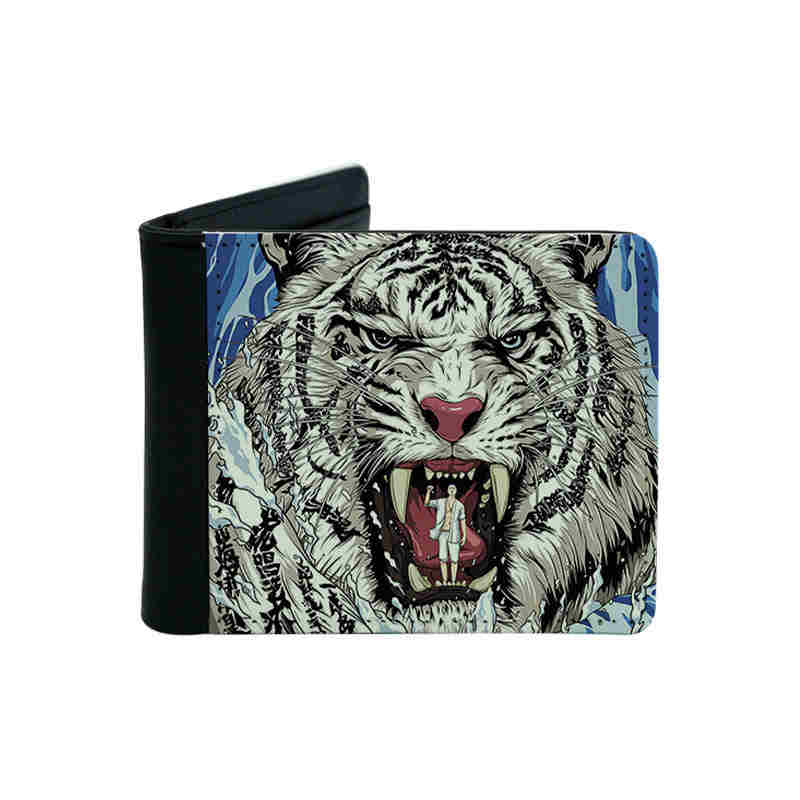 Portefeuille à deux volets en similicuir par sublimation pour hommes avec porte-cartes Portefeuille à deux volets en similicuir par sublimation pour hommes avec porte-cartes