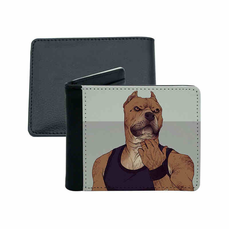 Portefeuille à deux volets en similicuir par sublimation pour hommes avec porte-cartes Portefeuille à deux volets en similicuir par sublimation pour hommes avec porte-cartes
