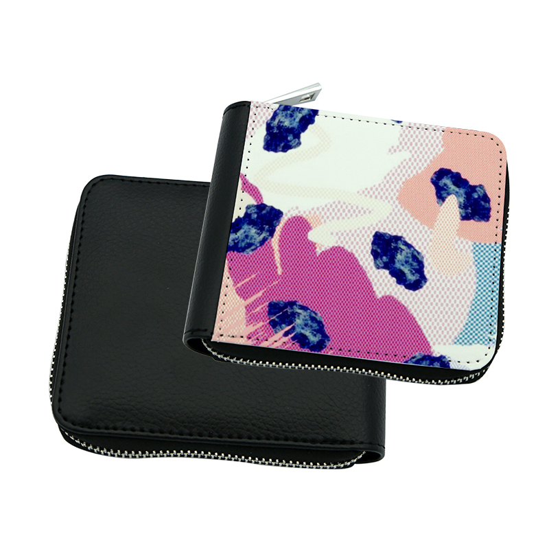 Portefeuilles à glissière en similicuir par sublimation - Petit 