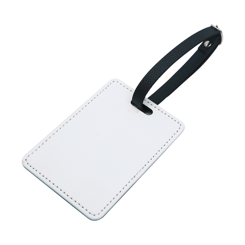 Étiquette de bagage en cuir PU par sublimation - Imprimable sur un seul côté