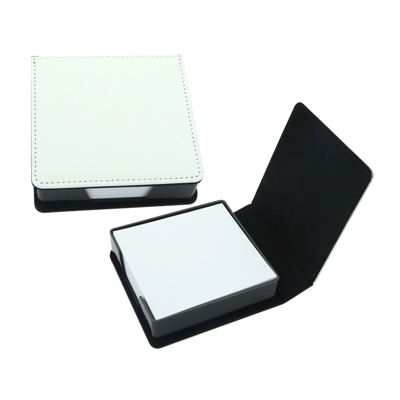 Boîte de notes autocollantes en similicuir pour sublimation - Carrée