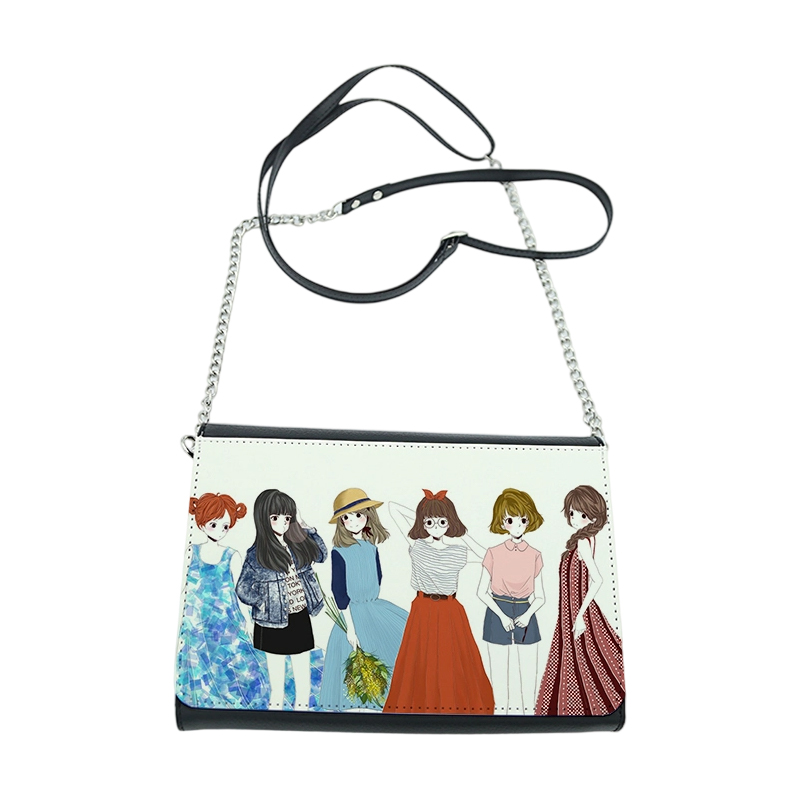 Grand sac à bandoulière en similicuir par sublimation avec 2 paires d'aimants 