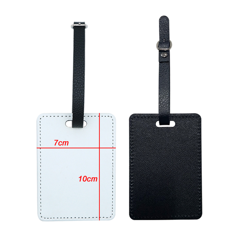 Étiquette de bagage en cuir PU par sublimation - Imprimable sur un seul côté