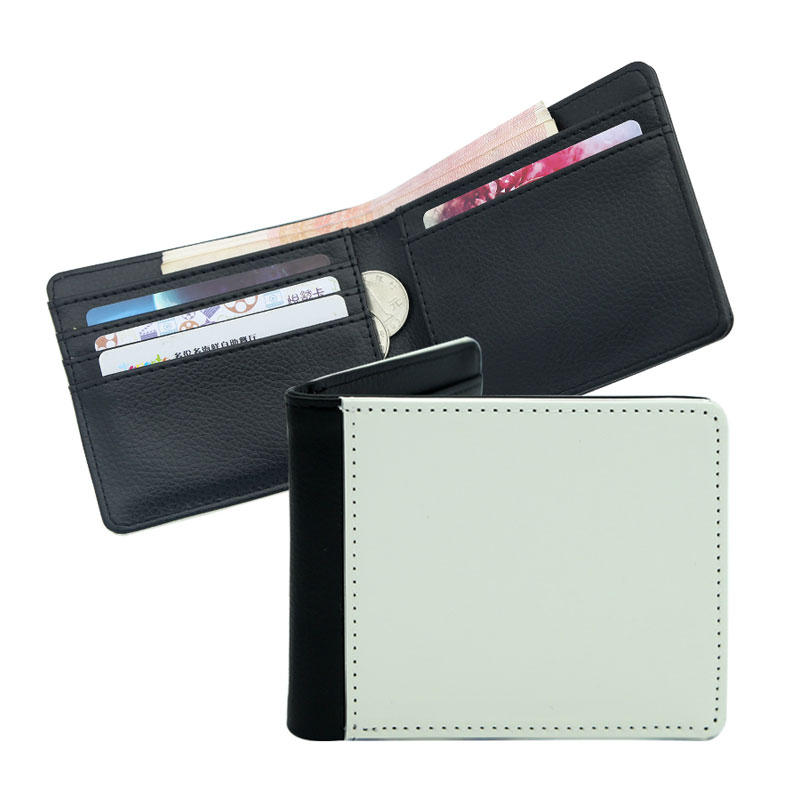Portefeuille à deux volets en similicuir par sublimation pour hommes