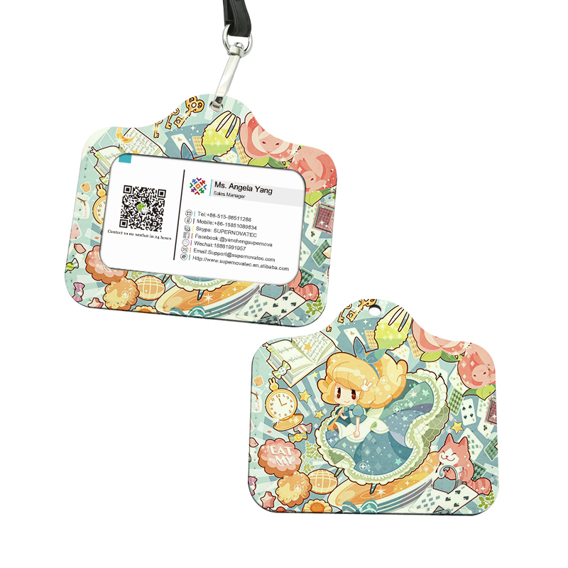 Porte-badge d'identification en similicuir par sublimation - Horizontal