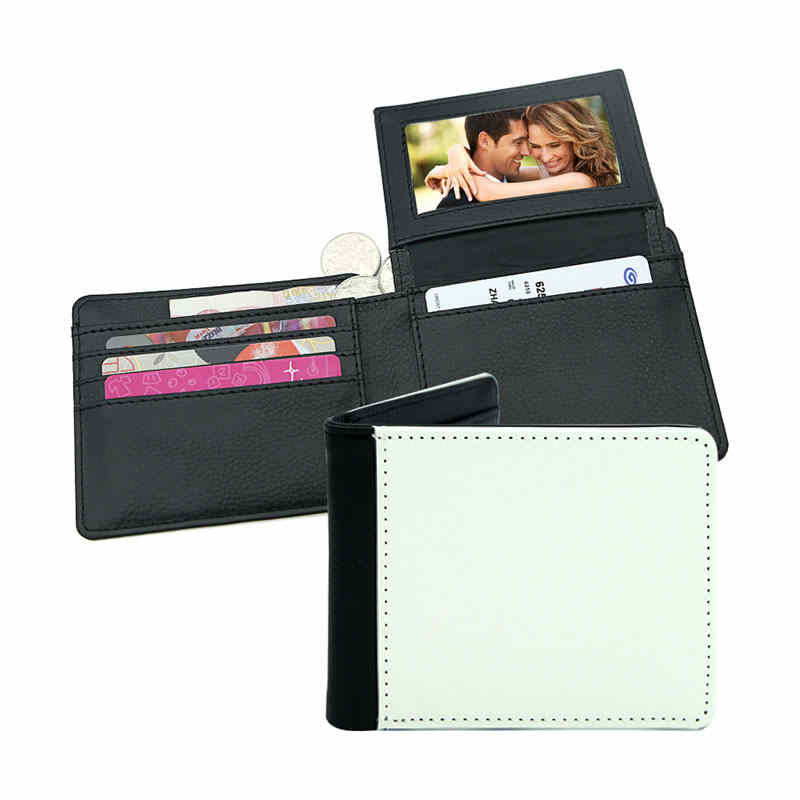 Portefeuille à deux volets en similicuir par sublimation pour hommes avec porte-cartes Portefeuille à deux volets en similicuir par sublimation pour hommes avec porte-cartes