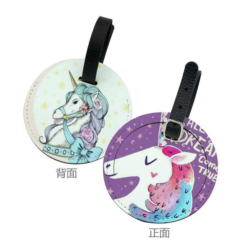 Étiquette de bagage en cuir PU par sublimation - Imprimable double face